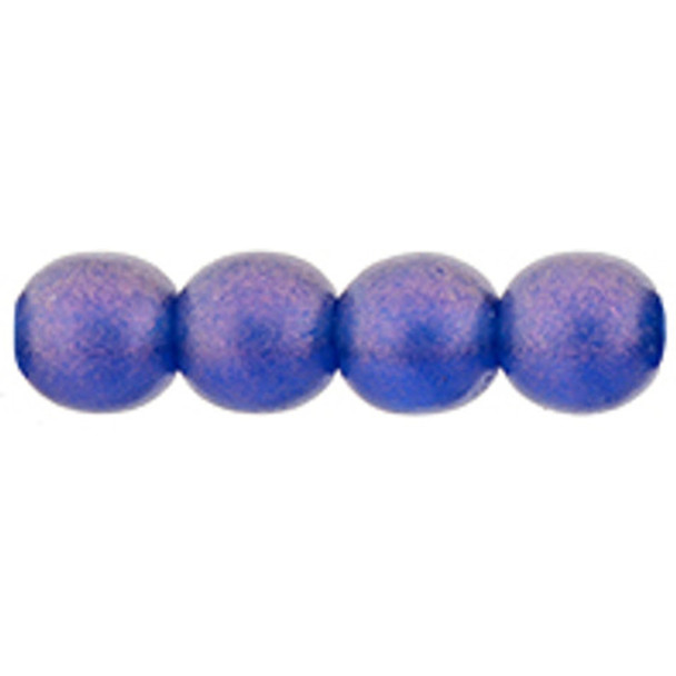 Czech Glass DRUK Beads 6mm Round COSMIC TWINKLE CAPRI BLUE