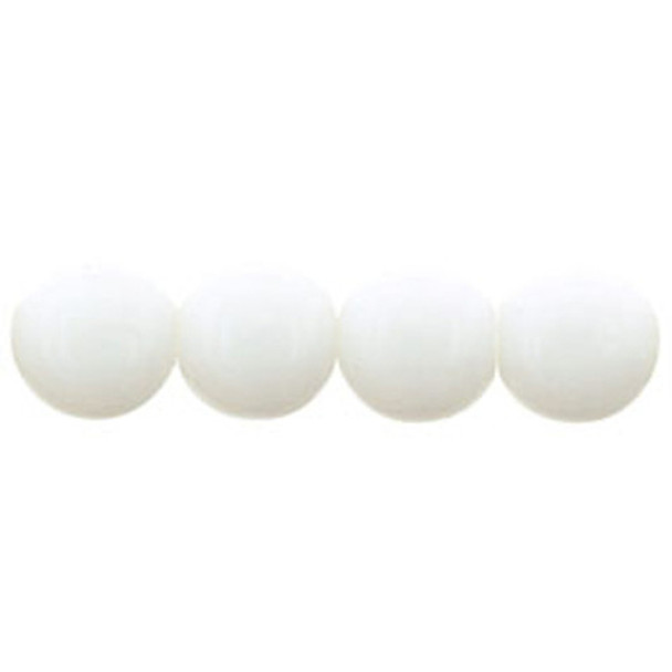 Czech Glass DRUK Beads 6mm Round OPAQUE WHITE