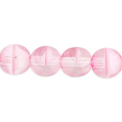 Czech Glass DRUK Beads 6mm Round CRYSTAL LT PINK