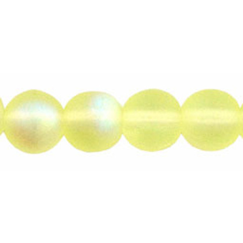 Czech Glass DRUK Beads 6mm Round MATTE JONQUIL AB
