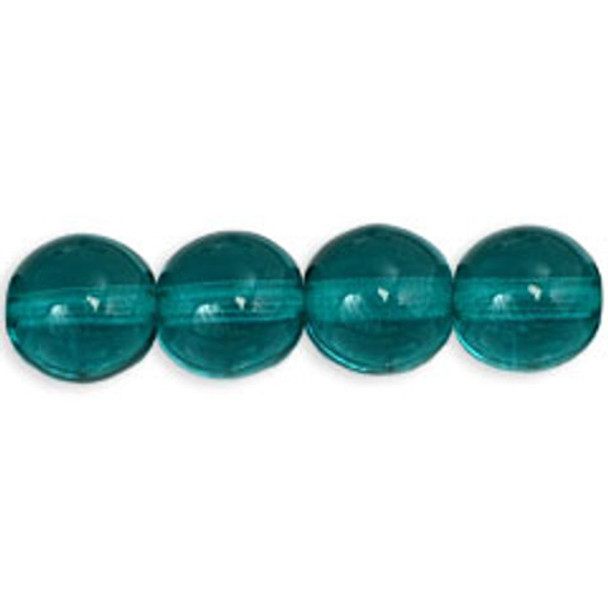 Czech Glass DRUK Beads 6mm Round VIRIDIAN
