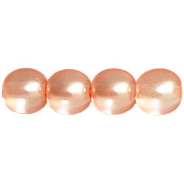 Czech Glass 6mm Round Druk Beads PEARL LIGHTS PINK CHAMPAGNE