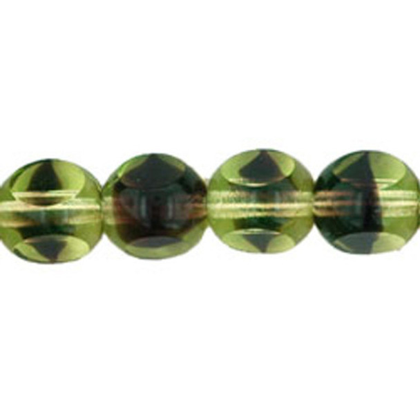 Antique Style Triangle Czech Glass OLIVINE AMETHYST 8mm
