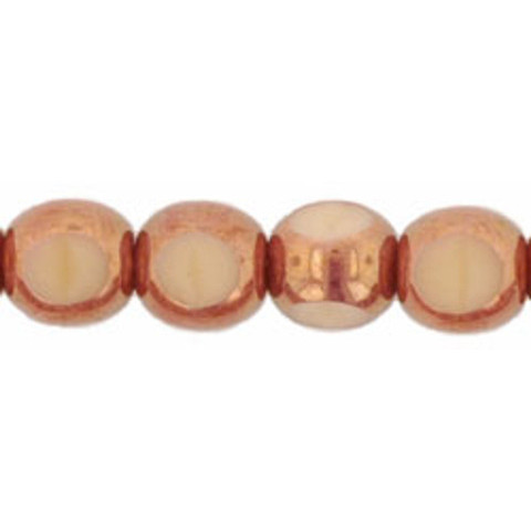 Antique Style Triangle Czech Glass BEIGE COPPER 6mm