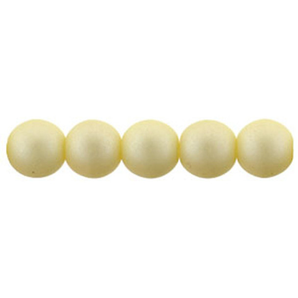 Czech Glass Pearls Round MATTE CREAM