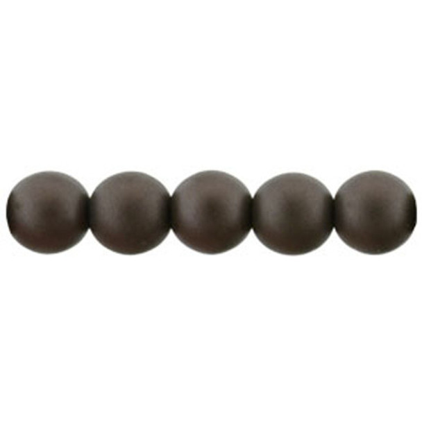 Czech Glass Pearls Round MATTE BISTRE