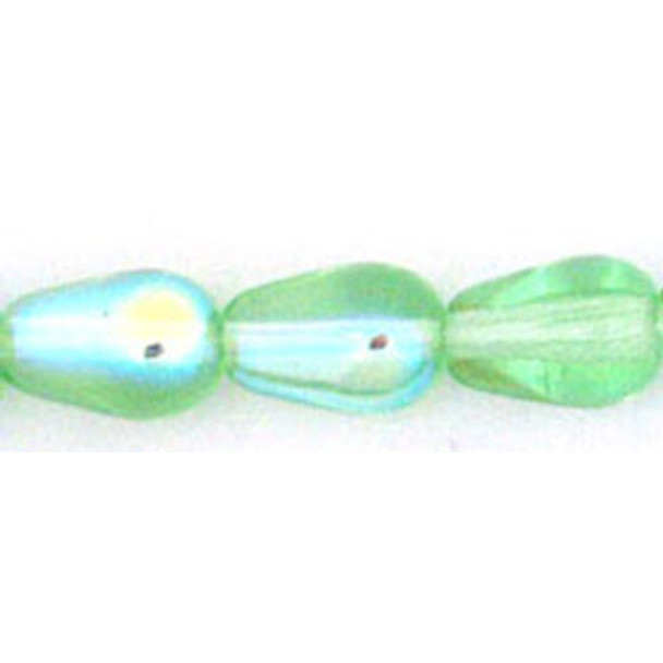 Tear Drop Beads Vertical Hole Czech Glass PERIDOT 9x6mm