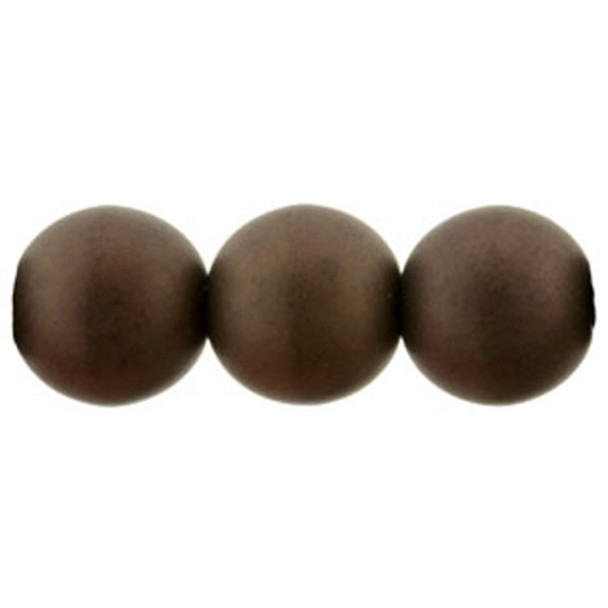 Czech Glass DRUK Beads Round MATTE DK BRONZE