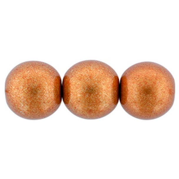 Czech Glass DRUK Beads Round SATURATED METALLIC RUSSET ORANGE