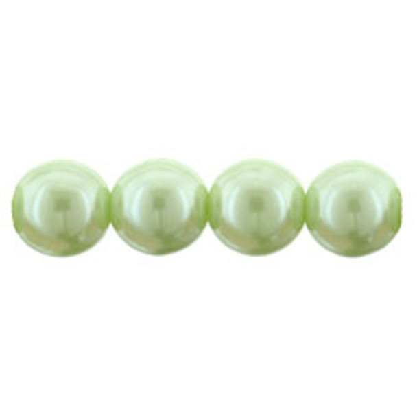 Czech Glass DRUK Beads Round PEARL MINT