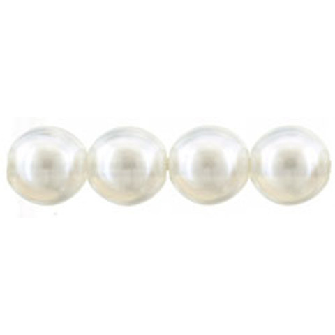 Czech Glass DRUK Beads Round PEARL LIGHTS SNOW