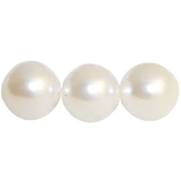 Czech Glass DRUK Beads 10mm Round PEARL SNOW