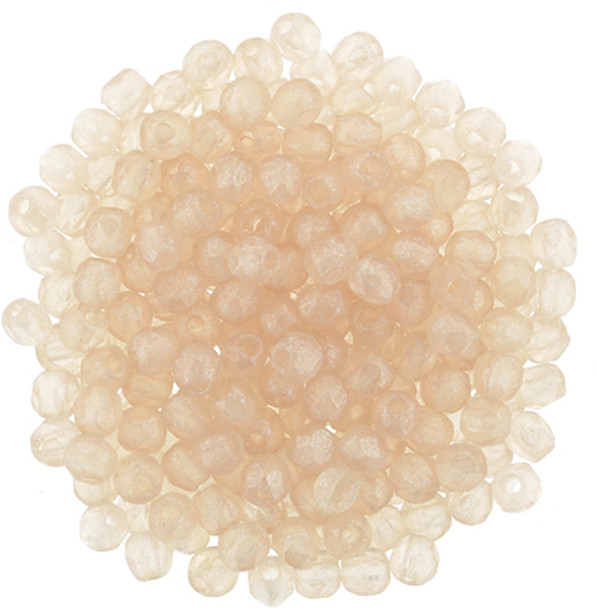 Czech Glass FIREPOLISH Beads 2mm FLASH PEARL ROSALINE