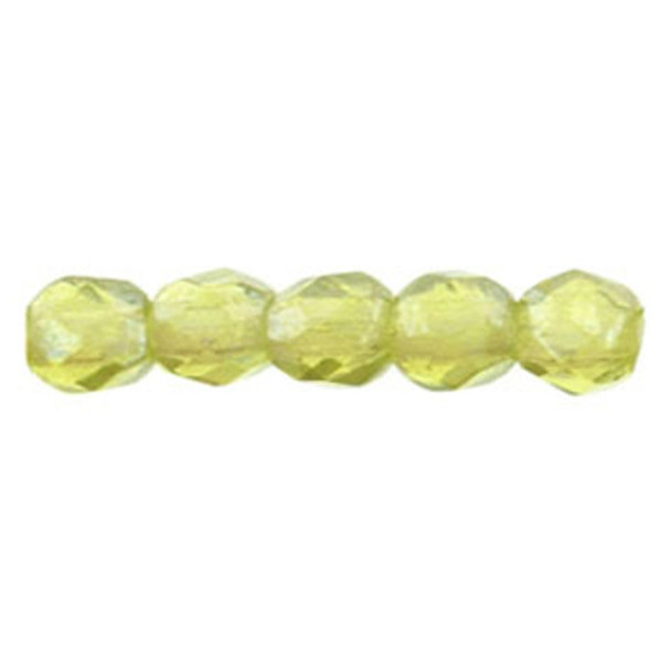 Czech Glass FIREPOLISH 2mm LUSTER OLIVINE