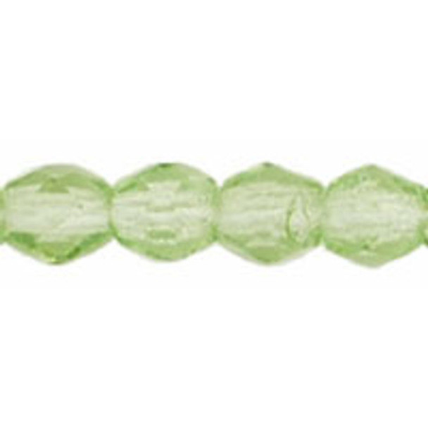 Firepolish 3mm Czech Glass Beads LIME GREEN