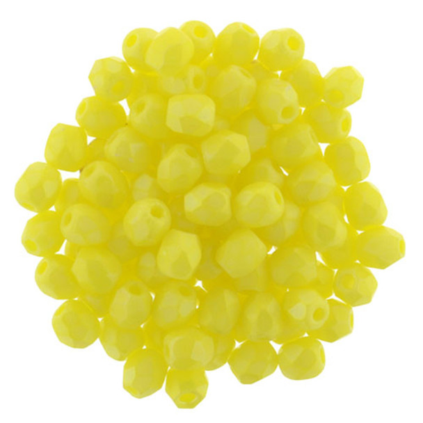 Firepolish 3mm Czech Glass Beads MATTE LUSTER IRIS CUSTARD