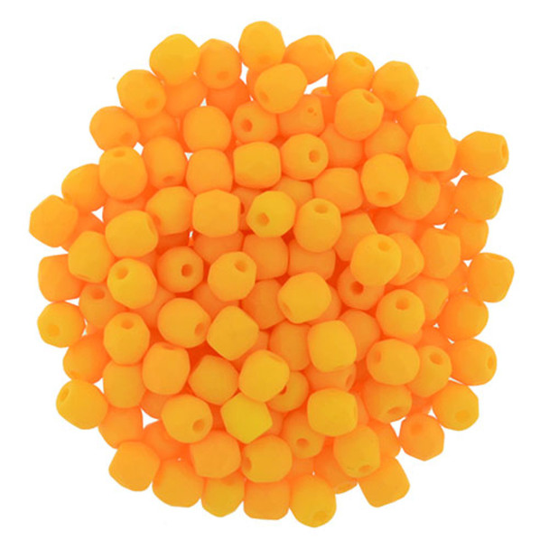 Firepolish 3mm Czech Glass Beads SATURATED SUNFLOWER