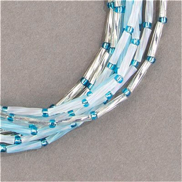 Miyuki TWISTED BUGLE Beads-MATTE CRYSTAL AB