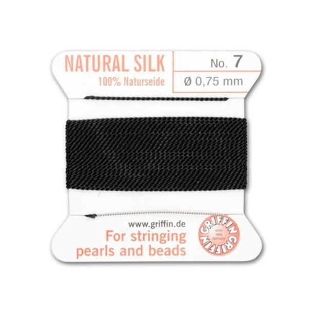 Griffin Natural Silk Bead Cord No.7 BLACK