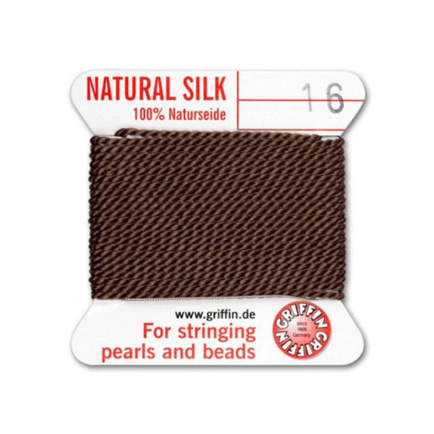 Griffin Natural Silk Bead Cord No.16 BROWN