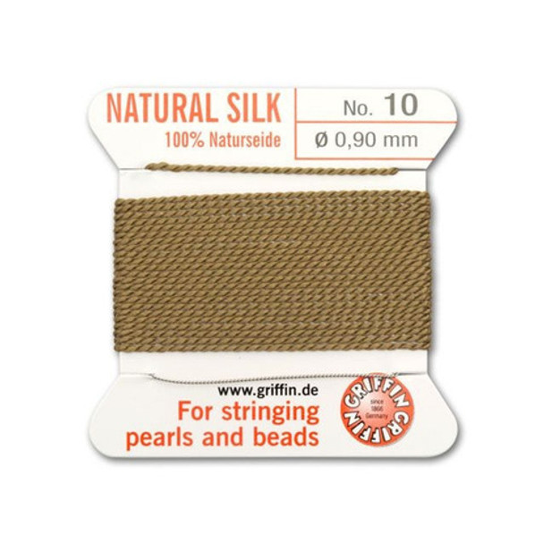 Griffin Natural Silk Bead Cord No.10 BEIGE