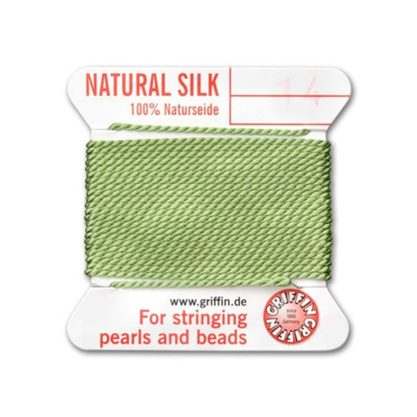 Griffin Natural Silk Bead Cord No.14 JADE GREEN
