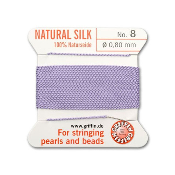 Griffin Natural Silk Bead Cord No.8 LILAC