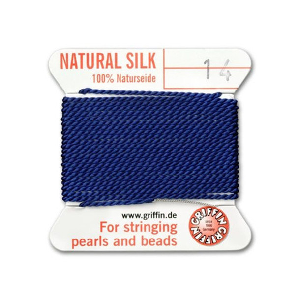 Griffin Natural Silk Bead Cord No.14 DARK BLUE