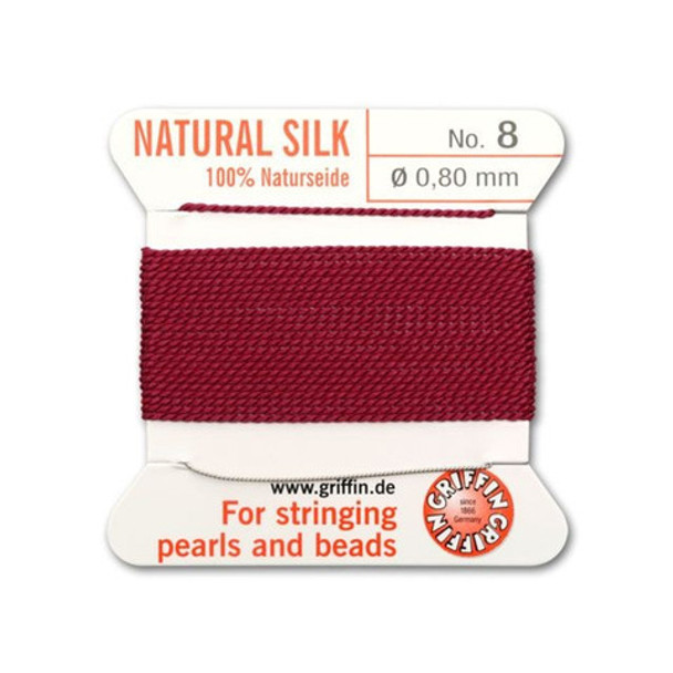 Griffin Natural Silk Bead Cord No.8 GARNET