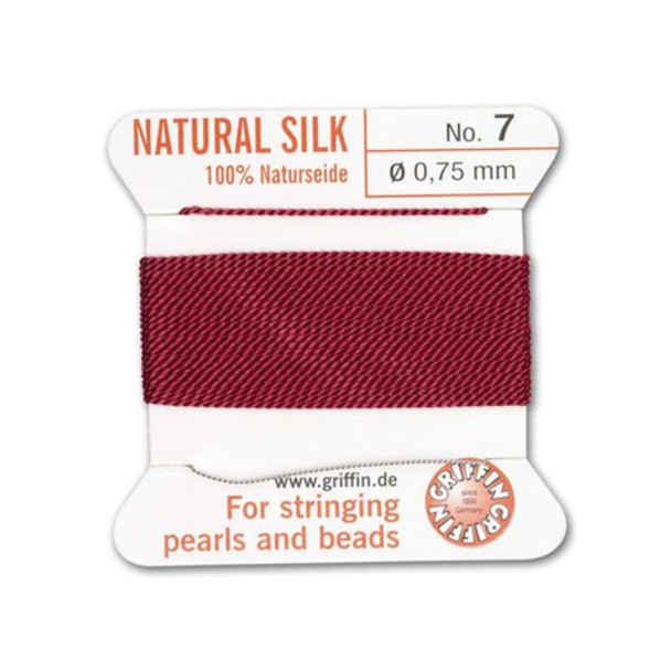Griffin Natural Silk Bead Cord No.7 GARNET