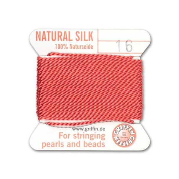 Griffin Natural Silk Bead Cord No.16 CORAL