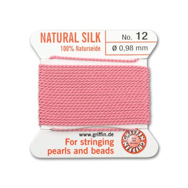 Griffin Natural Silk Bead Cord No.12 DARK PINK