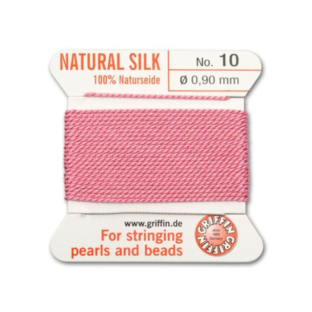 Griffin Natural Silk Bead Cord No.10 DARK PINK