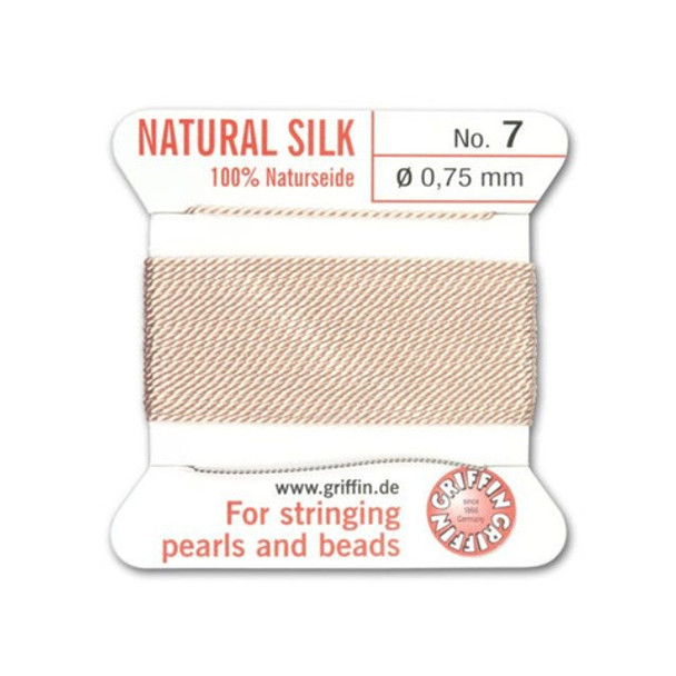 Griffin Natural Silk Bead Cord No.7 LIGHT PINK