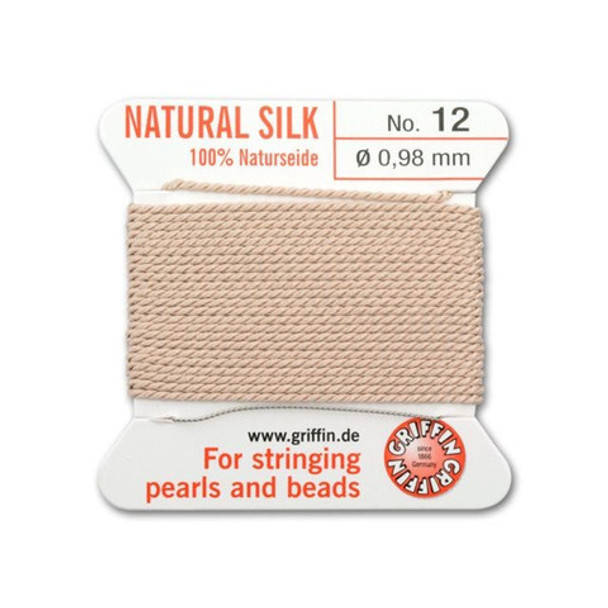 Griffin Natural Silk Bead Cord No.12 LIGHT PINK