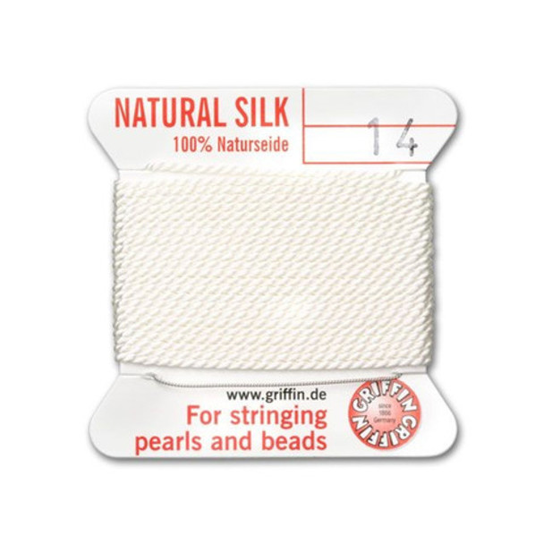 Griffin Natural Silk Bead Cord No.14 WHITE