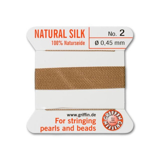 Griffin Natural Silk Bead Cord No.2 BEIGE