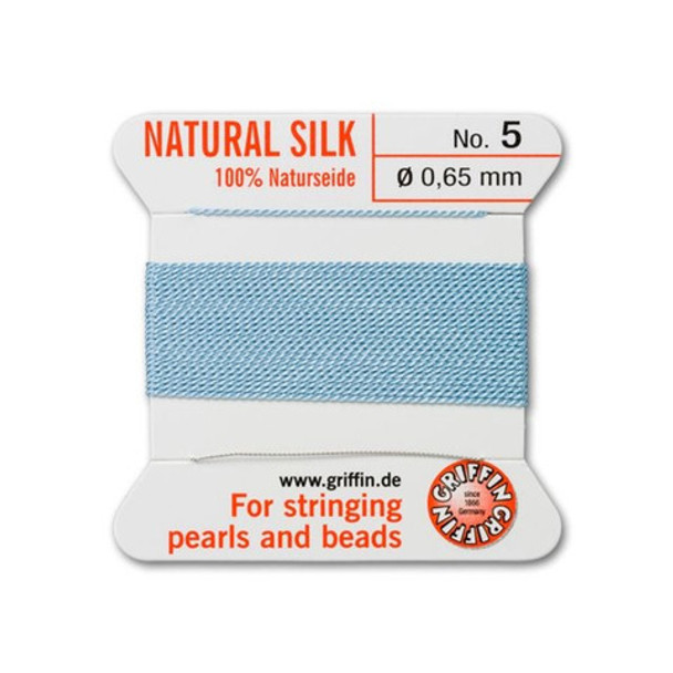 Griffin Natural Silk Bead Cord No.5 TURQUOISE