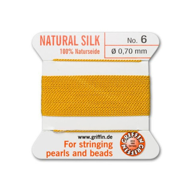 Griffin Natural Silk Bead Cord No.6 AMBER