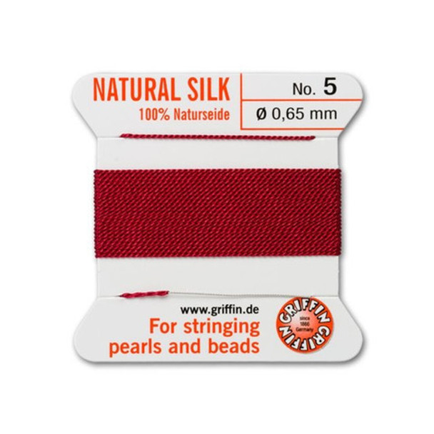 Griffin Natural Silk Bead Cord No.5 GARNET