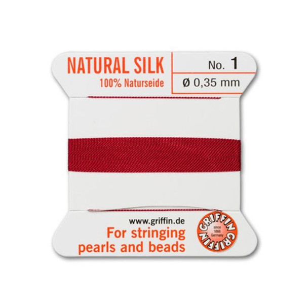 Griffin Natural Silk Bead Cord No.1 GARNET