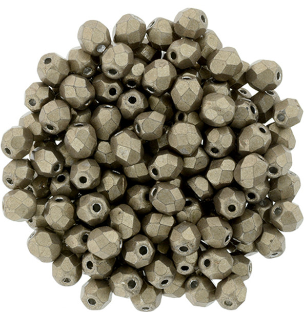 Czech Glass FIREPOLISH Beads 4mm SATURATED METALLIC HAZELNUT