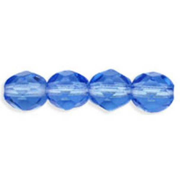 Czech Glass FIREPOLISH Beads 4mm SAPPHIRE