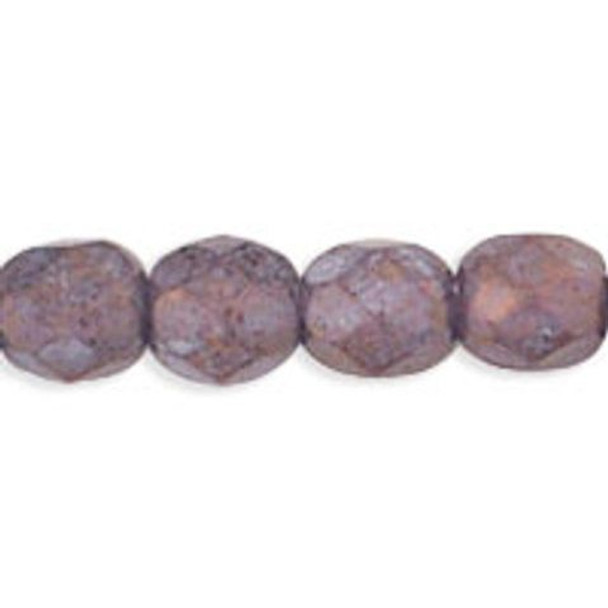 Czech Glass FIREPOLISH Beads 4mm LUSTER STONE AMETHYST