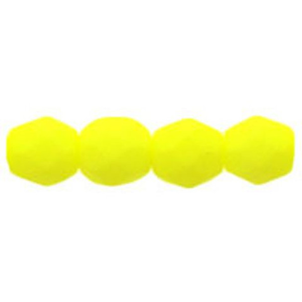 Czech Glass FIREPOLISH 4mm NEON YELLOW