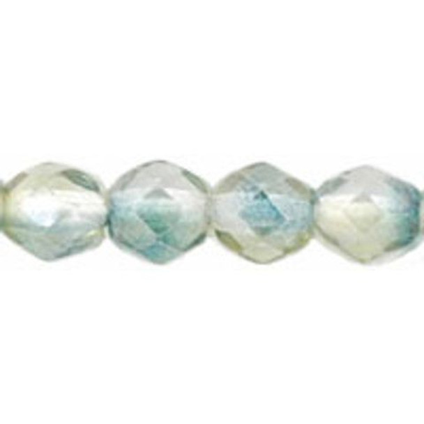 Czech Glass FIREPOLISH Beads 4mm LUSTER BLUE CRYSTAL