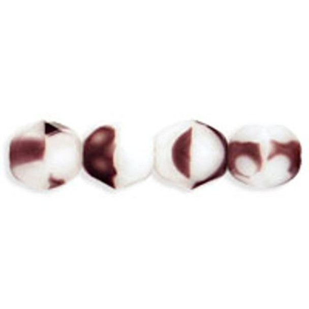 Firepolish 6mm Czech Glass Beads WHITE AMETHYST