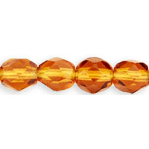 Firepolish 6mm Czech Glass Beads DK TOPAZ