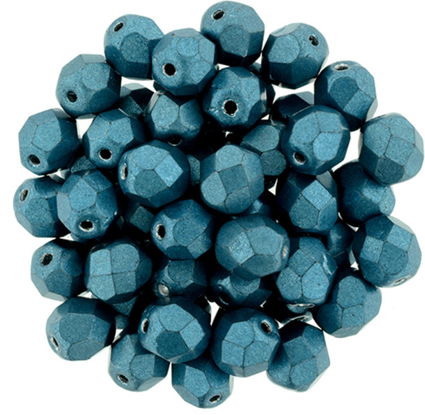 Firepolish 6mm Czech Glass Beads SATURATED METALLIC SHADED SPRUCE