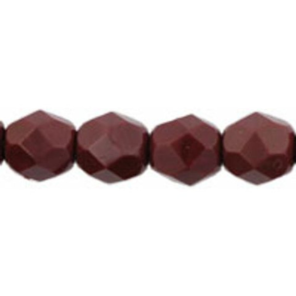 Firepolish 6mm Czech Glass Beads OPAQUE COCOA BROWN